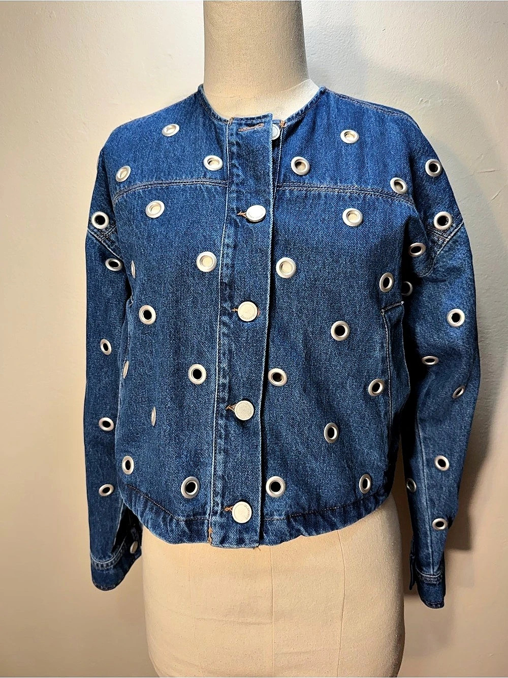 BLANKNYC Silver Dreams Jacket Grommet Denim XS